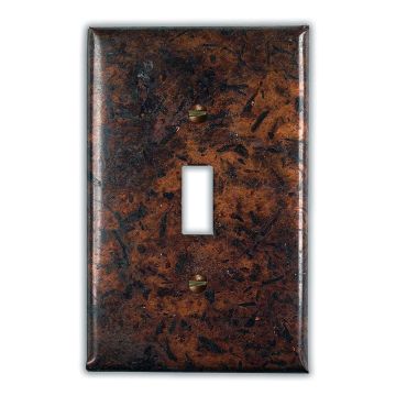 Distressed Dark 1 Toggle Copper Switch Plate