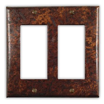 Distressed Dark 2 Rocker/GFI Copper Switch Plate