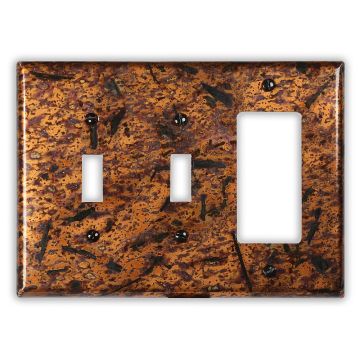 Distressed Light 2 Toggle 1 Rocker/GFI Copper Switch Plate