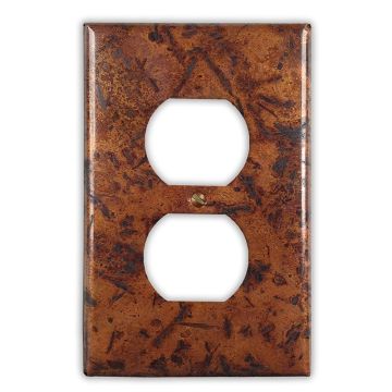 Distressed Medium 1 Outlet Copper Switch Plate