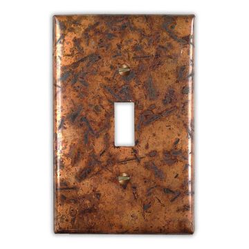 Distressed Medium 1 Toggle Copper Switch Plate