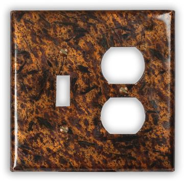  Distressed Medium 1 Toggle 1 Outlet Copper Switch Plate