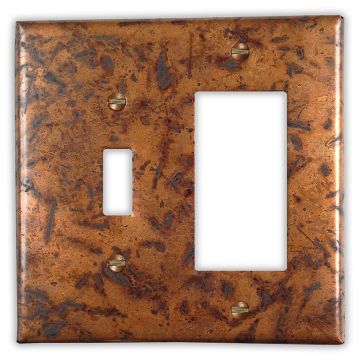  Distressed Medium 1 Toggle 1 Rocker/GFI Copper Switch Plate