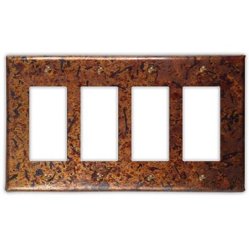 Distressed Medium 4 Rocker/GFI Copper Switch Plate
