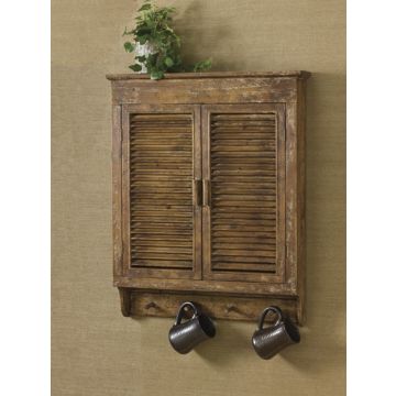  Rustic Distressed Wood Shutter Cabinet