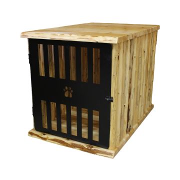 Rustic Valley Dog Crate End Table in Clear