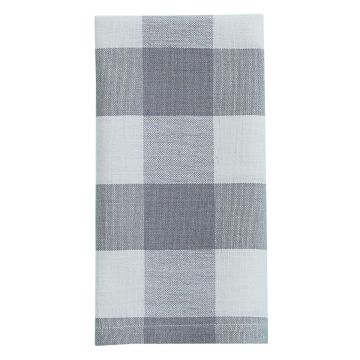 Rustic Dove Gray Checkered Cloth Napkins
