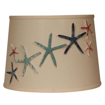 Rustic Natural Lenore Authentic Painted Starfish Drum Lampshades