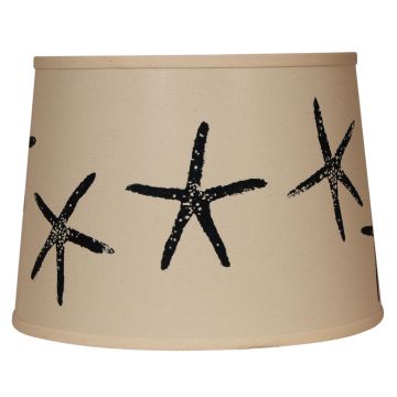 Rustic Natural Lenore Navy Starfish Linen Lampshades
