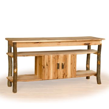 Saranac Hickory Log Open TV Stand