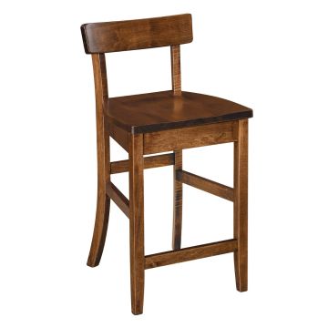 Eddison Brown Bar Stool - 24" Seat - Earthtone Fnish