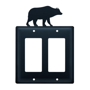 Wrought Iron Bear Double GFI Cover