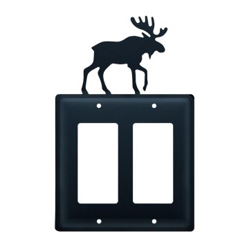 Wrought Iron Moose Double GFI Cover