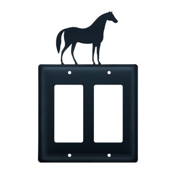 Wrought Iron Horse Double GFI Cover