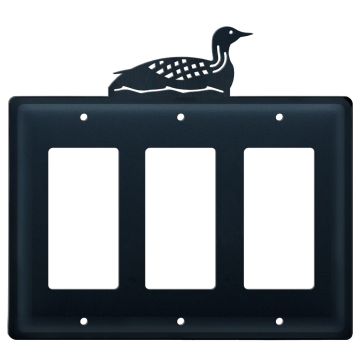 Wrought Iron Loon Triple GFI Cover