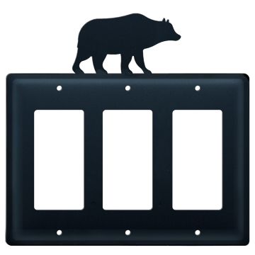 Wrought Iron Bear Triple GFI Cover