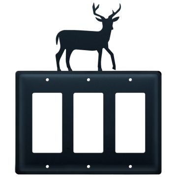 Wrought Iron Deer Triple GFI Cover