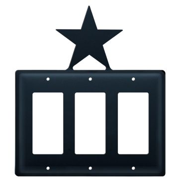Wrought Iron Star Triple GFI Cover