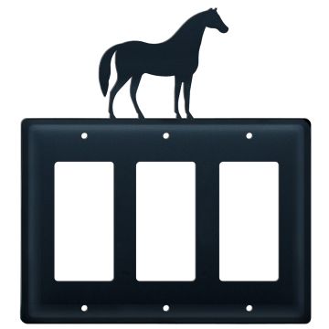 Wrought Iron Horse Triple GFI Cover