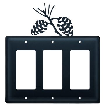 Wrought Iron Pinecone Triple GFI Cover