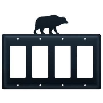 Wrought Iron Bear Quad GFI Cover