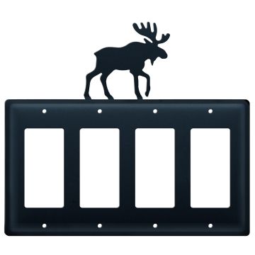 Wrought Iron Moose Quad GFI Cover