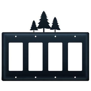 Wrought Iron Pine Quad GFI Cover
