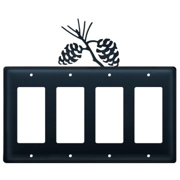 Wrought Iron Pinecone Quad GFI Cover