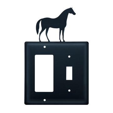 Wrought Iron Horse Double GFI/Switch Cover