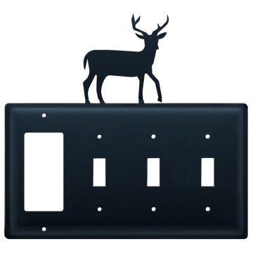 Wrought Iron Deer Quad GFI/Switch/Switch/Switch Cover