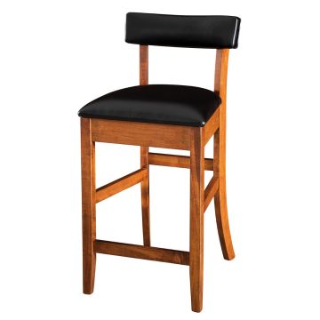 Eldon Hills Bar Stool - 24" - Michael's Cherry Finish - Cool Faux Leather Upholstery