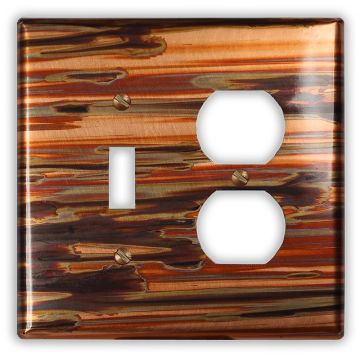 Enchantment Horizontal 1 Toggle 1 Outlet Copper Switch Plate