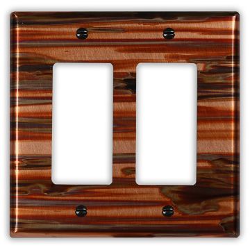 Enchantment Horizontal 2 Rocker/GFI Copper Switch Plate