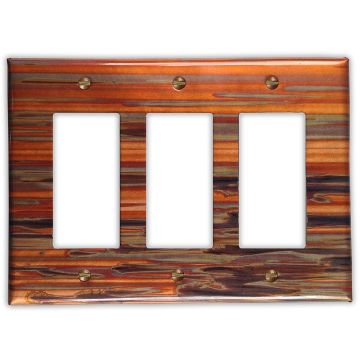 Enchantment Horizontal 3 Rocker/GFI Copper Switch Plate