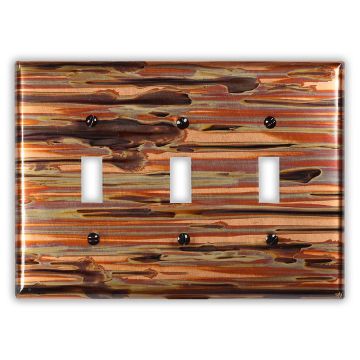 Enchantment Horizontal 3 Toggle Copper Switch Plate