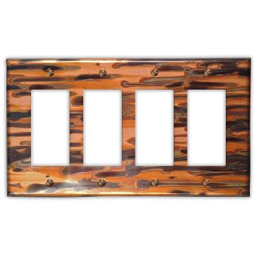Enchantment Horizontal 4 Rocker/GFI Copper Switch Plate