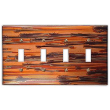 Enchantment Horizontal 4 Toggle Copper Switch Plate