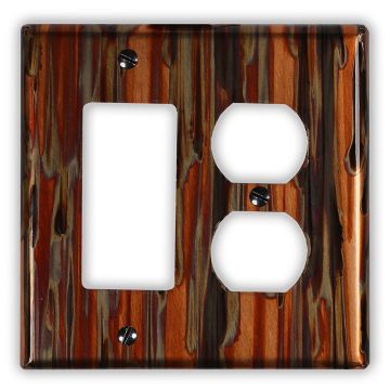 Enchantment Vertical 1 Rocker/GFI 1 Outlet Copper Switch Plate
