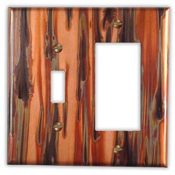 Enchantment Vertical 1 Toggle 1 Rocker/GFI Copper Switch Plate