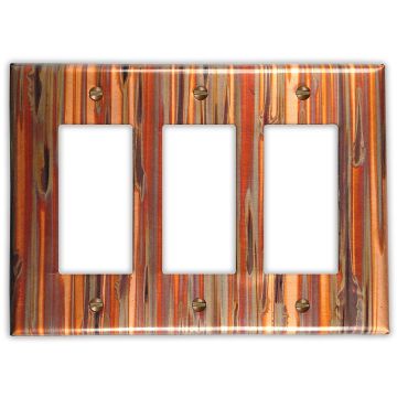 Enchantment Vertical 3 Rocker/GFI Copper Switch Plate