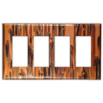 Enchantment Vertical 4 Rocker/GFI Copper Switch Plate