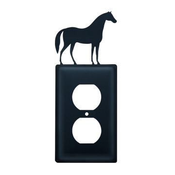Wrought Iron Horse Single Outlet Cover