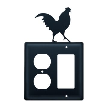 Wrought Iron Rooster Double Outlet/GFI Cover
