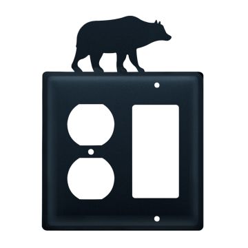 Wrought Iron Bear Double Outlet/GFI Cover