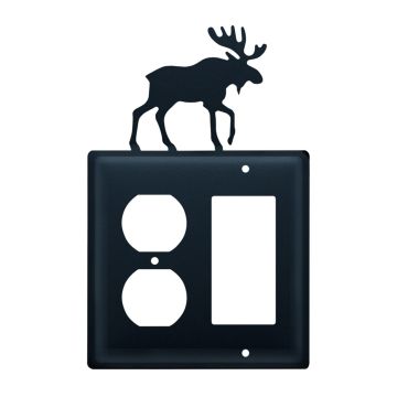 Wrought Iron Moose Double Outlet/GFI Cover