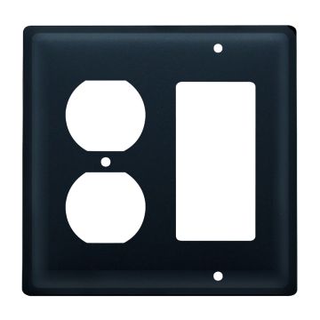 Wrought Iron Plain Double Outlet/GFI Cover