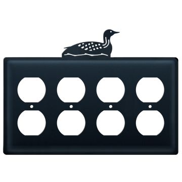 Wrought Iron Loon Quad Outlet Cover