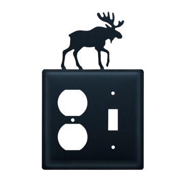 Wrought Iron Moose Double Outlet/Switch Cover