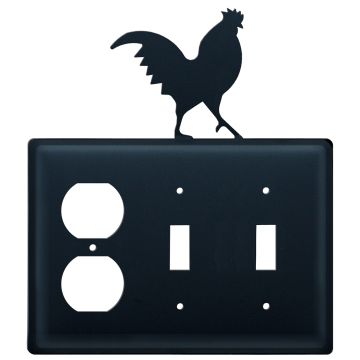 Wrought Iron Rooster Triple Outlet/Switch/Switch Cover