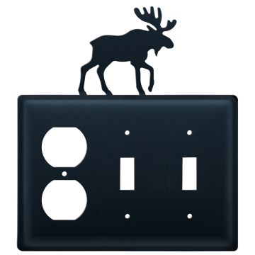 Wrought Iron Moose Triple Outlet/Switch/Switch Cover